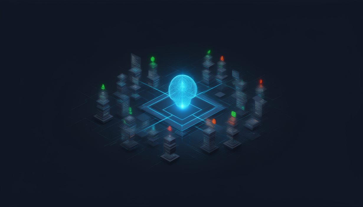 A conceptual illustration of a digital agent parsing a website structure