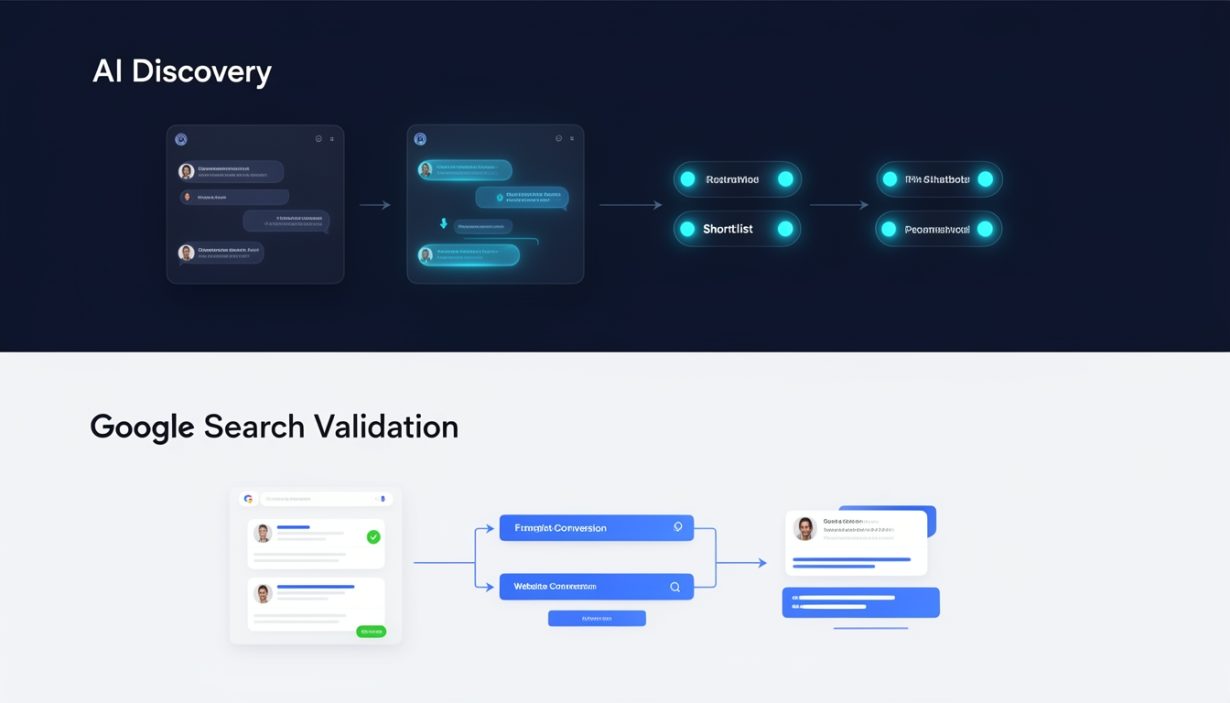 AI discovery and search validation funnel