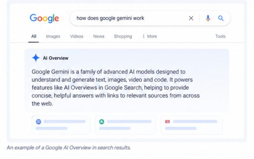 Example content and search layout illustrating how well-structured source material can support AI Overview responses