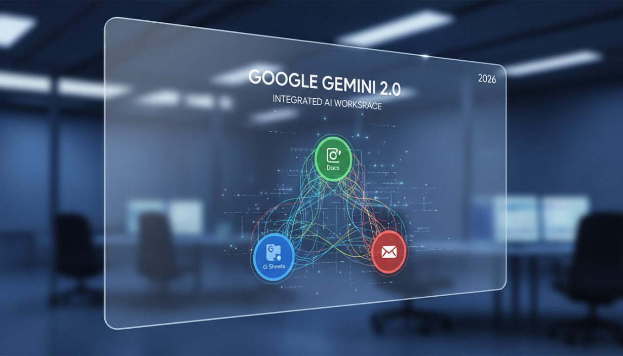 Google Gemini 2.0 Interface Concept showing autonomous agent workflow