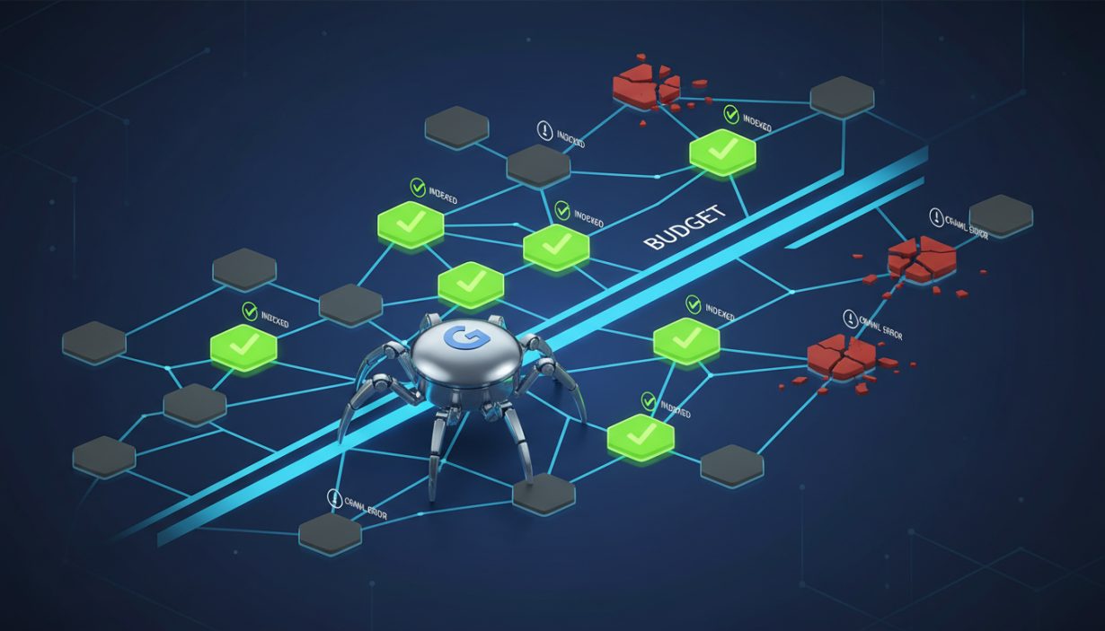 Visual representation of Googlebot crawling a website structure