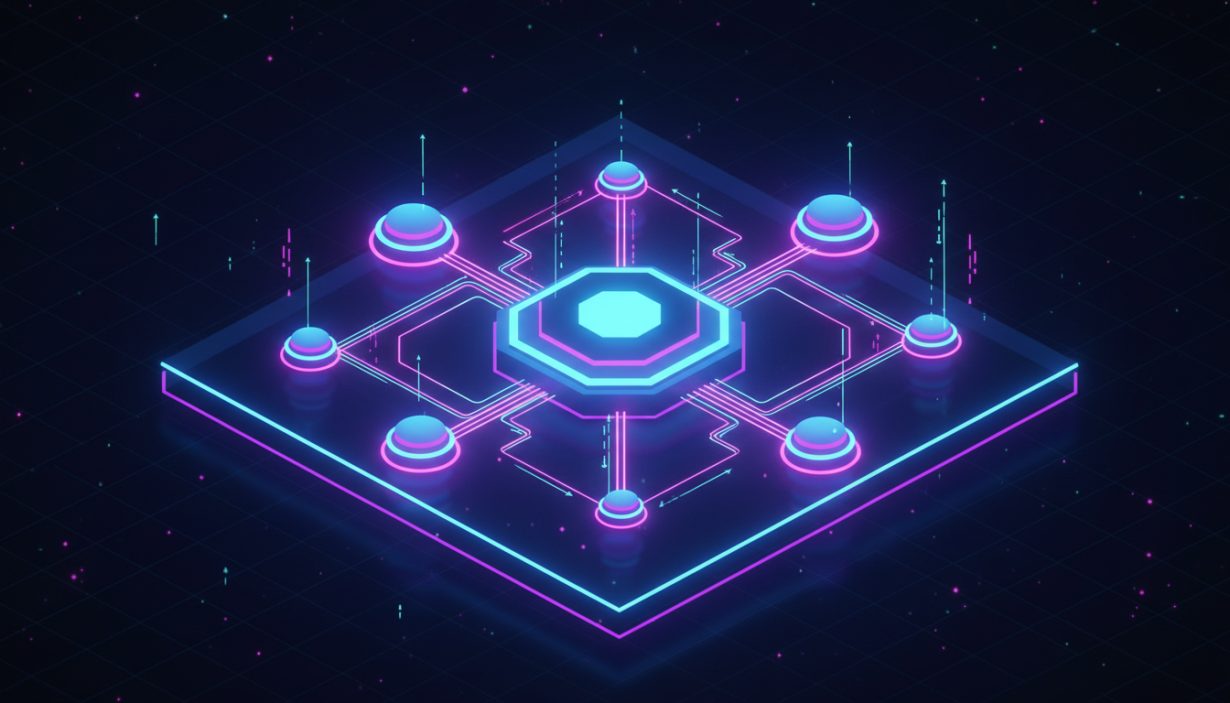 Visual representation of a website internal linking structure showing topic clusters and authority flow