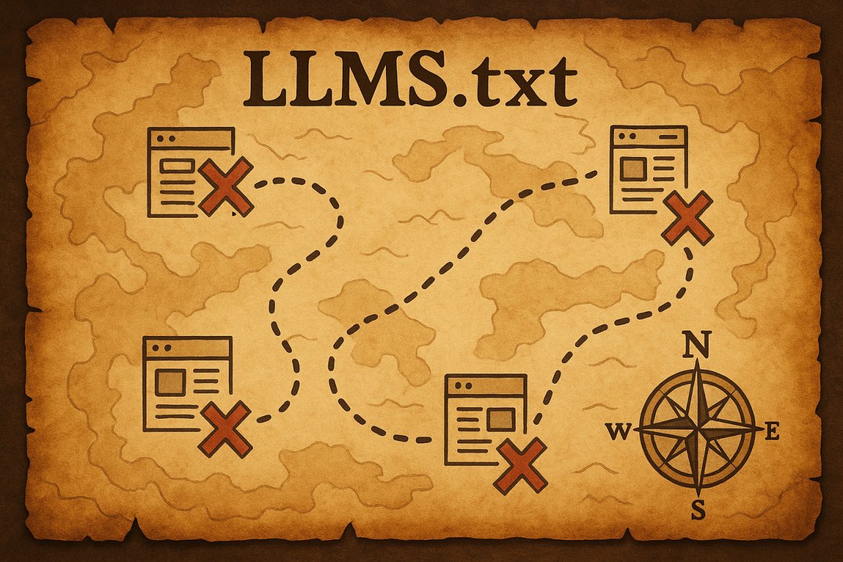 Featured: LLMS.txt depicted as a treasure map