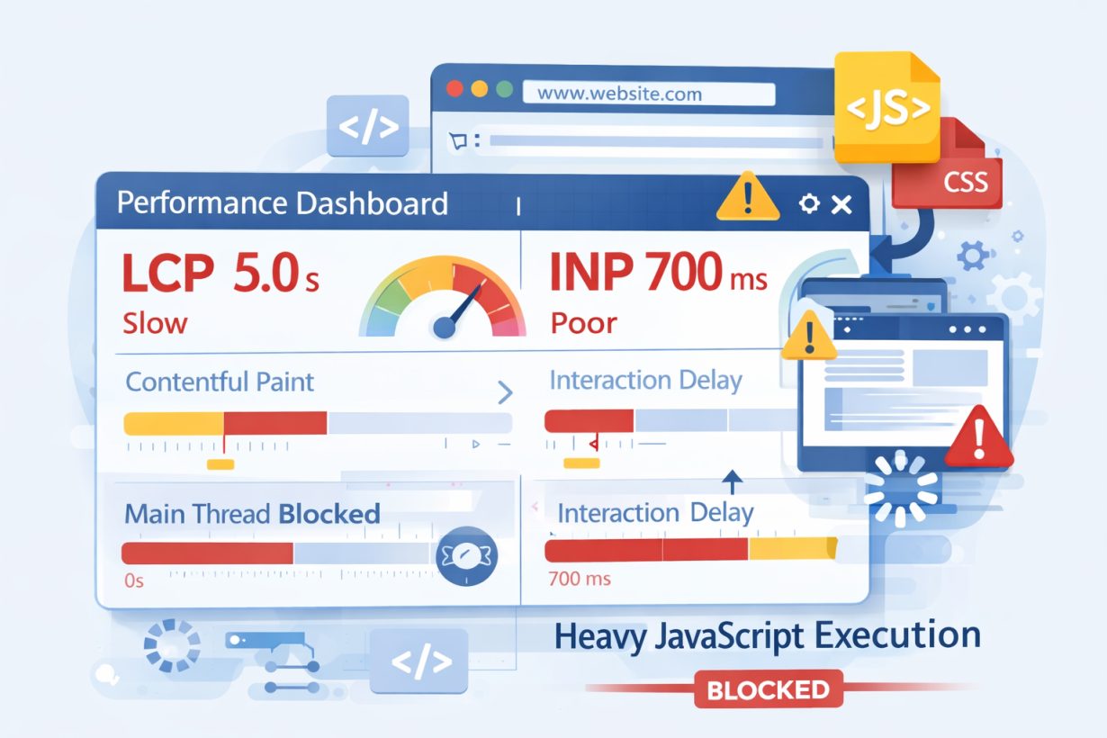 Core Web Vitals metrics impacted by large JavaScript execution