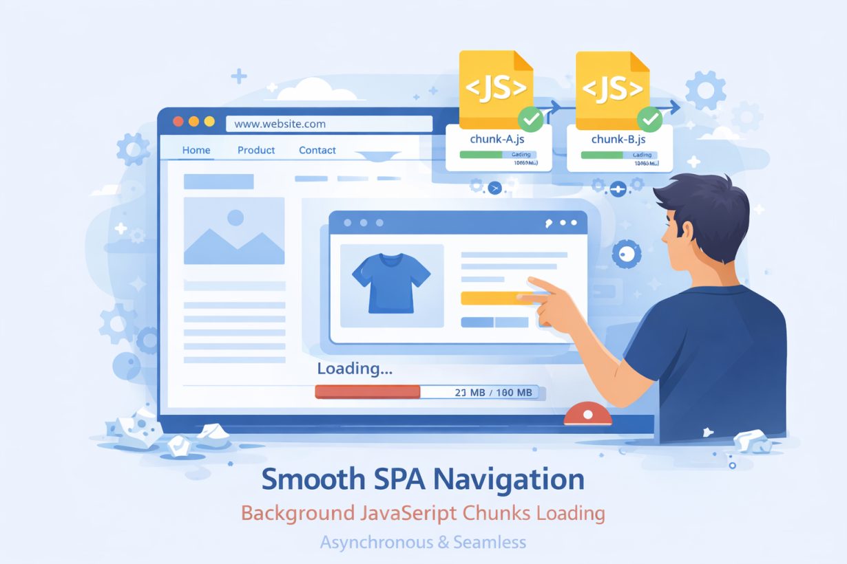User navigating SPA while background JavaScript chunks load