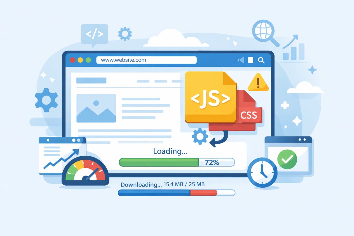 Illustration of a single page application loading JavaScript bundles